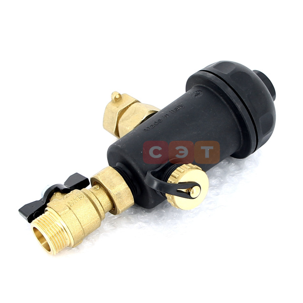 Сепаратор шлама (грязеуловитель) магнитный 3/4" для котла (пластик черный)